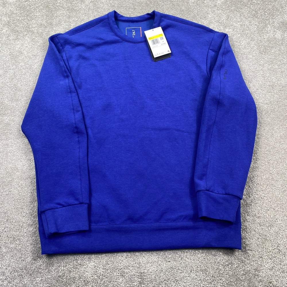 Nike Dri Fit 247 Impossibly Soft Training Sweatshirt Blue Mens Size S HQ6964 455